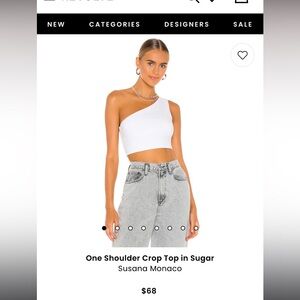 White one shoulder crop top
